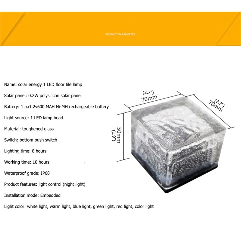 DLMH – spot lumineux LED solaire en verre, imperméable, luminaire décoratif de paysage, idéal pour une pelouse, une cour ou des escaliers