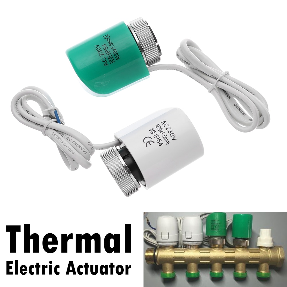 230V Electrothermal Valve Normally Open Close Thermal Electric Actuator For Underfloor Heating Manifold Floor Heating Parts
