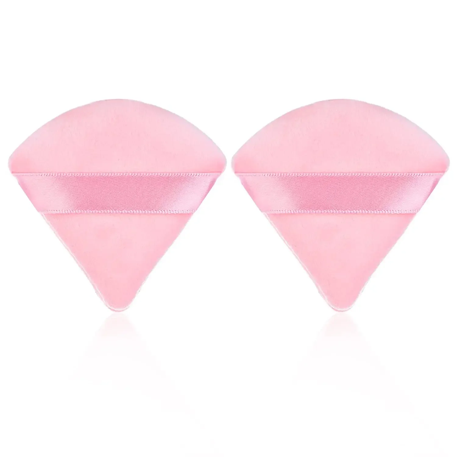 2Stck Dreieck Puderquaste Gesicht machen-hoch Schwamm Weichen Samt Kosmetische Puff Mixer Schönheit Stiftung Schwamm machen-hoch Zubehör: Rosa