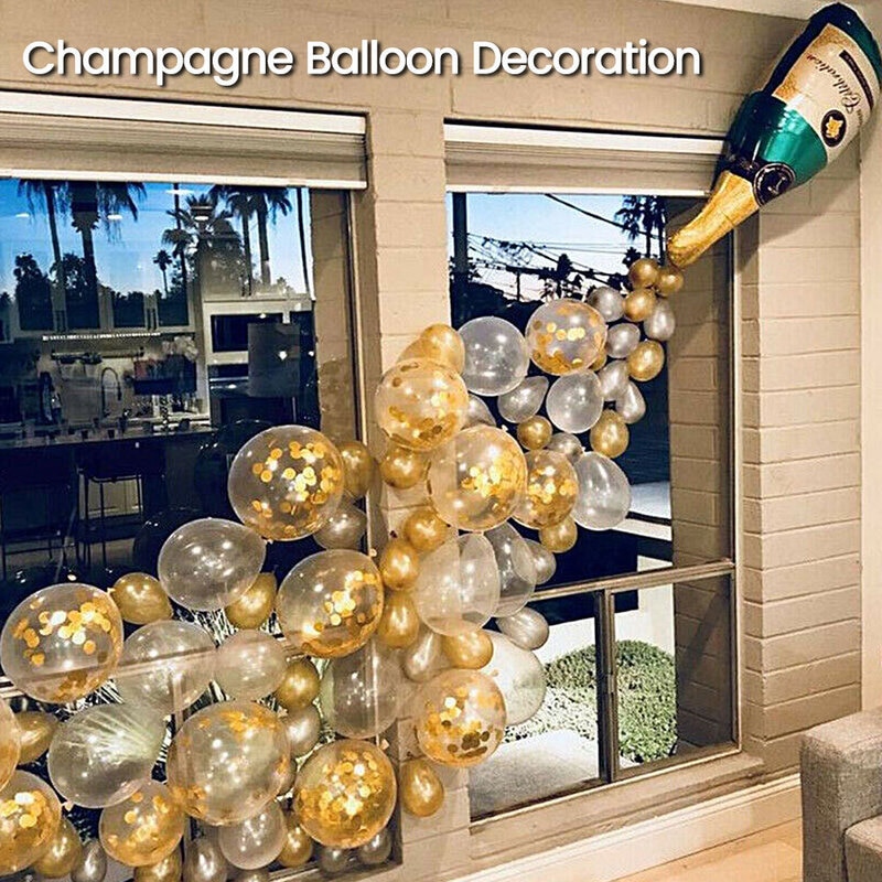 bouteille de champagne chaude coupe verre aluminium film ballon costume société cocktail fête anniversaire décoration célébrer une victoire