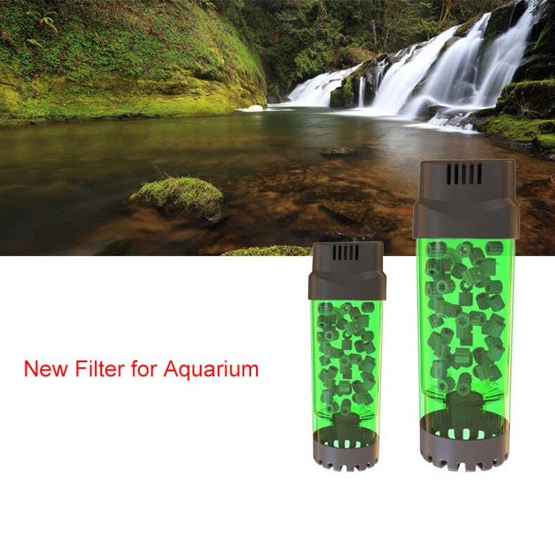 Filtro de cama móvil fluidizado para acuario, filtro de burbuja Bio Media, filtro de esponja para tanque de peces con ventosa, piedra de aire y filtro de esponja