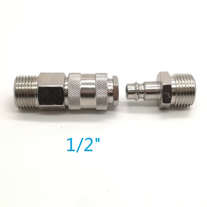 1/4" 1/2" External Thread Pneumatic Quick Coupling Connector standard European Style Joint