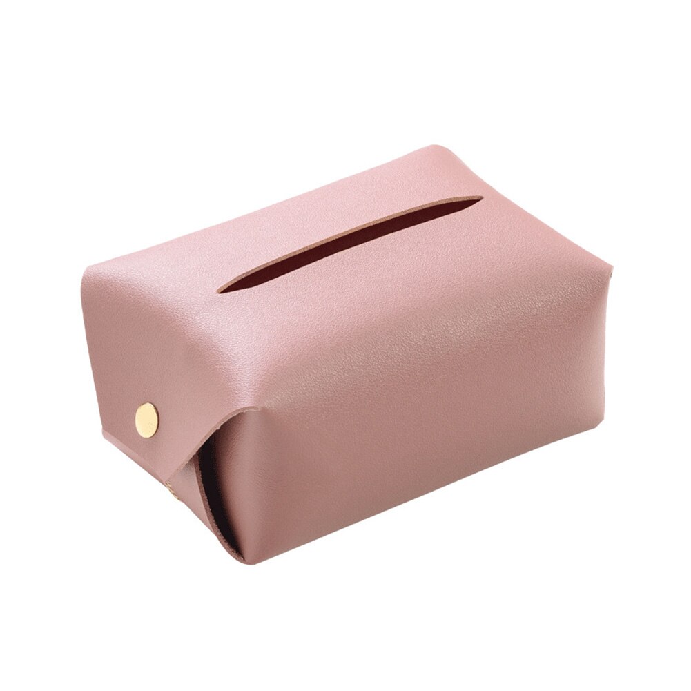Hotel Paper Container Bathroom Pouch Tissue Box Waterproof Living Room Home Car Napkin Holder Desktop Organizer Faux Leather: Pink