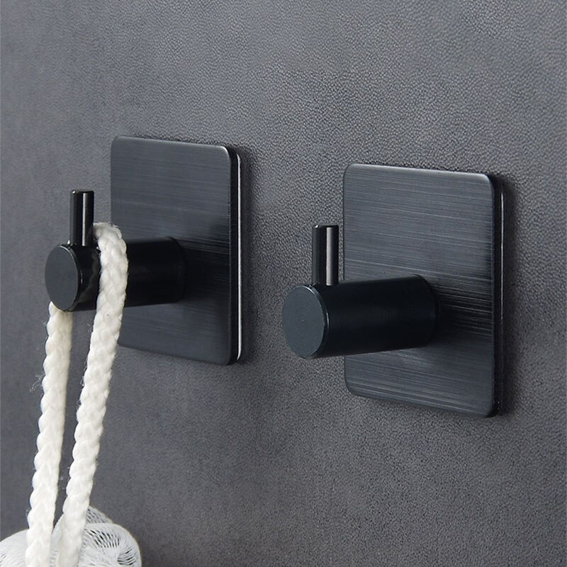 1Pcs 3Colors Aluminium Alloy Self Adhesive Rack Coat Clothes Holder Waterproof Hanging Hooks Bathroom Accessories Traceless