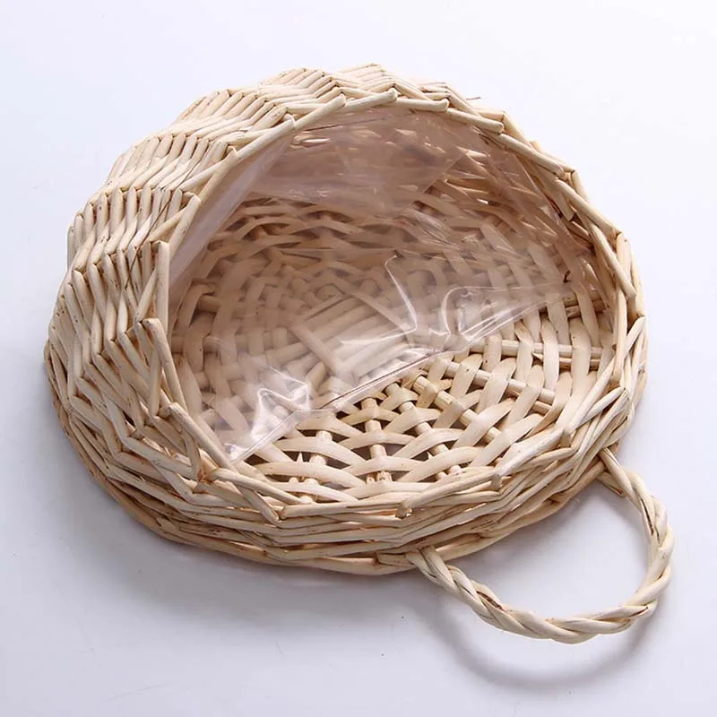 Handgemaakte rieten bloempot wandmontage rotan mand hangende plantenbak mand huis tuin decor geweven rotan vaas manden