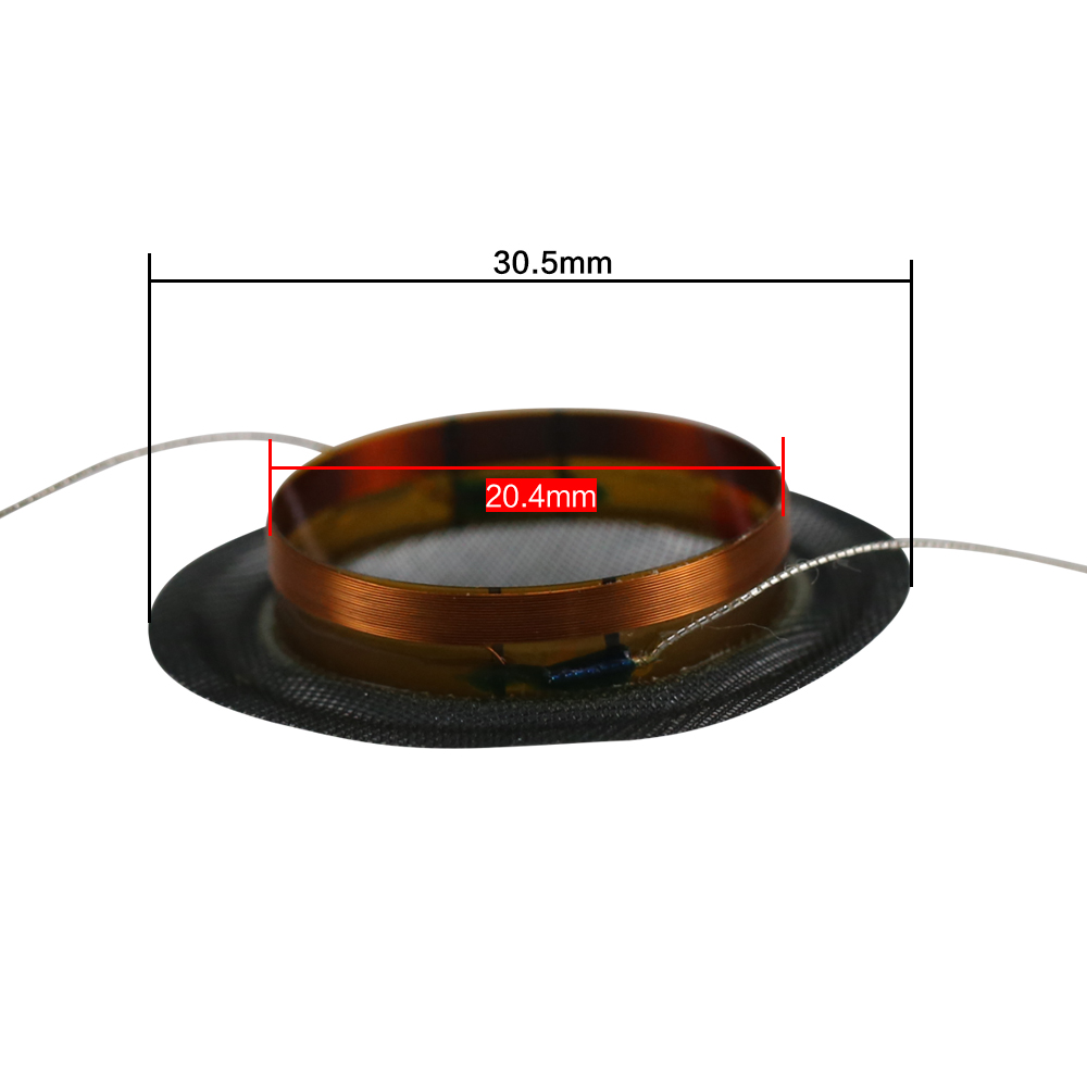 GHXAMP 20 Kern 20,4 MM HÖHenne Schwingspule KSV 8Ohm Lautsprecher reparatur zubehör Hochtöner Kristall Scheinende seide Membran DIY 2 STÜCKE