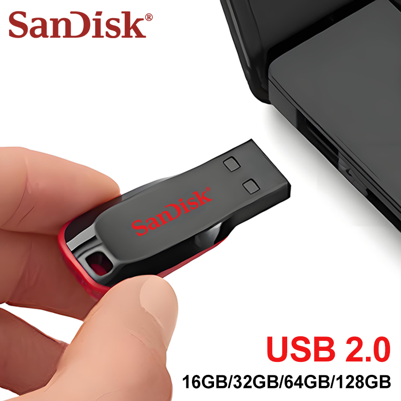 SanDisk Super Mini USB 2.0 Flash Drive 16GB 32GB 64GB 128GB CZ50 Originele Pen Drive voor Computer TV Auto audio Pendrive