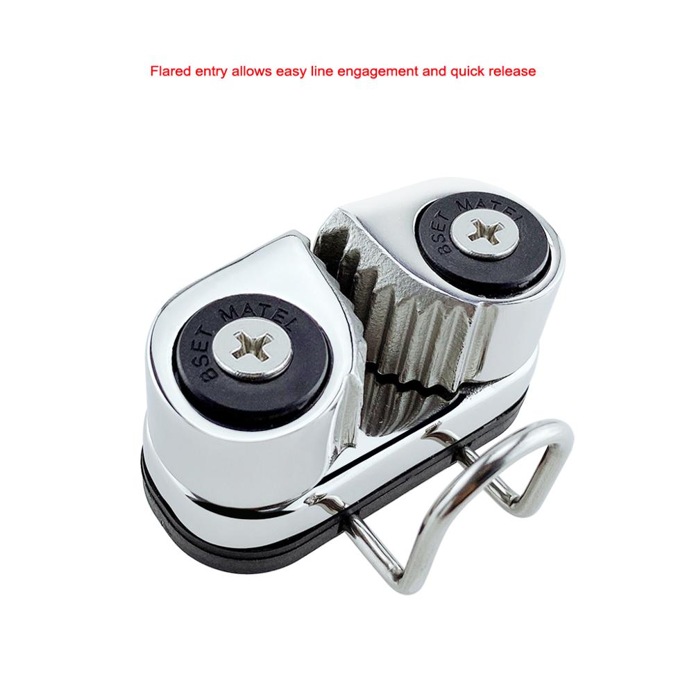 316 Stainless Steel Boat Fast Entry Cam Cleat With Leading Rings Ball Bearings Rope Clamp Boat Cleats Kayak Marine Accessaries