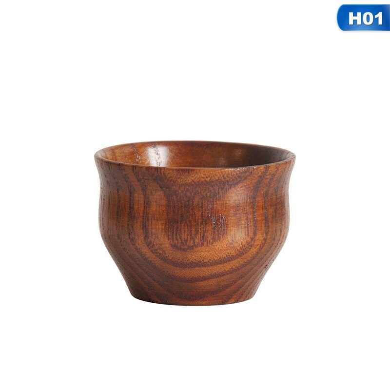 Wooden Cup Log Color Handmade Natural Wooden Coffee Tea Beer Juice Milk Mug Cup Water Cup Tumbler Kitchen Accessories: Default Title