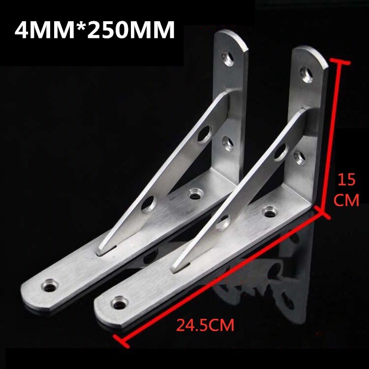 ,Stainless steel triangle bracket,Shelf support,Partition holder,high load,easy to install,Microwave oven rack: 4MMX 250MM