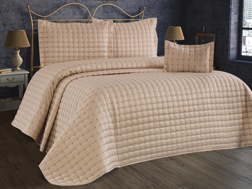 Ster Dubbele Persoonlijkheid Gewatteerde Bed Cover Cappucino