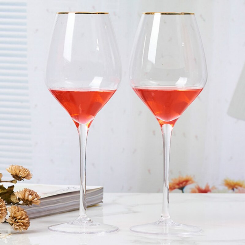 450-650ml Red Wine Glass Outline In Gold Goblet Sparkling Wine Family Bar Chateau Lead-Free Cup Wine Set