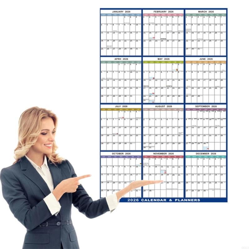 Wandkalender 2025, groot, 12 maanden jaarplanner