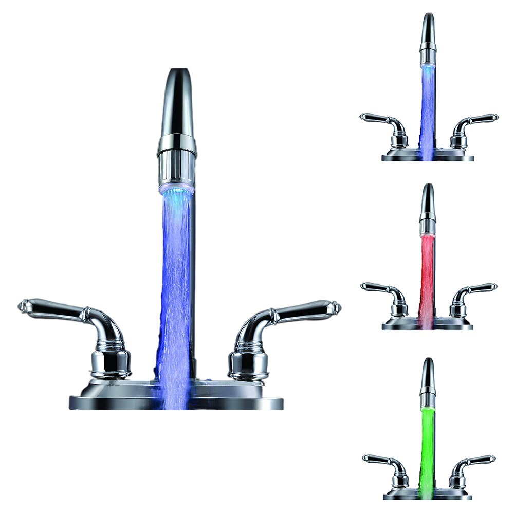 Luminoso luz LED grifo de agua grifo de ducha cuenca boquilla de agua de baño cocina calentador de grifos termostato azul 3 colores 7 colores: 3color temperature