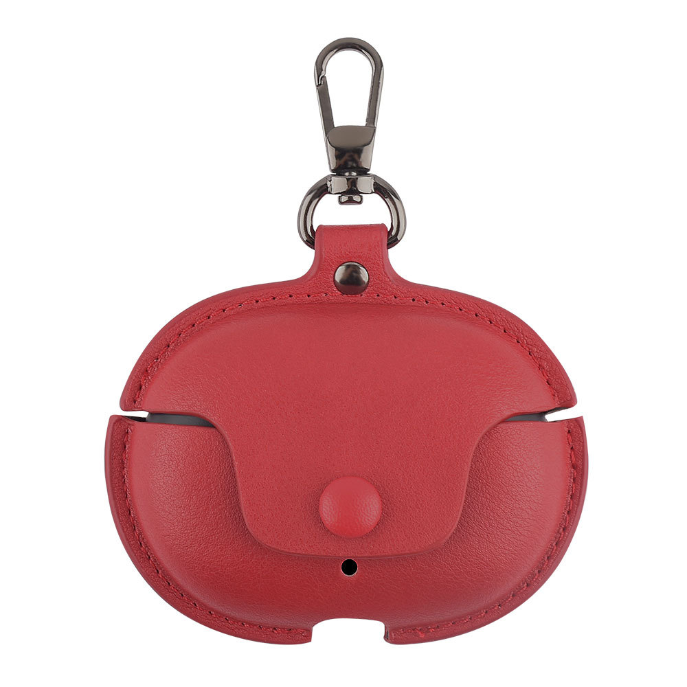Funda protectora de cuero PU para Beats Studio Buds / Buds + Plus, accesorios para auriculares a prueba de golpes con llavero, Fundas: Rojo