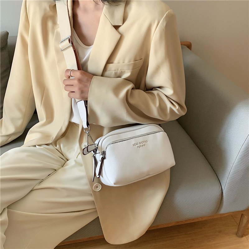 Damentaschen, wilde kleine quadratische tasche mit breiten trägern, lässige umhängetasche in unifarben, messenger bag