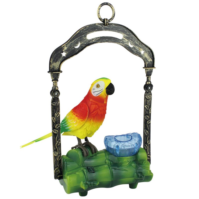 Voice Control Electric Simulation Induction Sing Move Bird Cage Birdcage Toy Home Decoration Garden Ornaments Chrismas: 222-84..