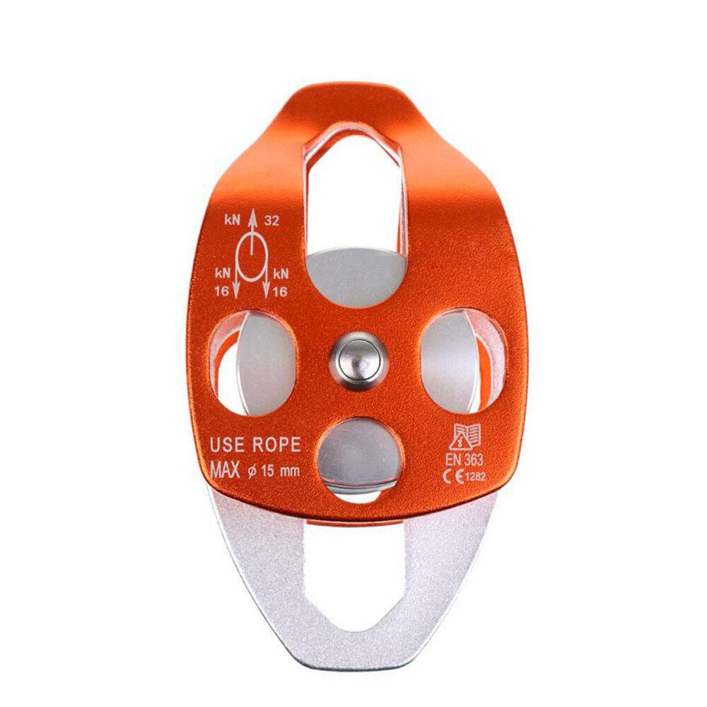 32KN Ball Bearing Double Swing Pulley for Hauling System Rock Climbing Caving Rappelling Rescue Dragging Caving Rescue Sheaves