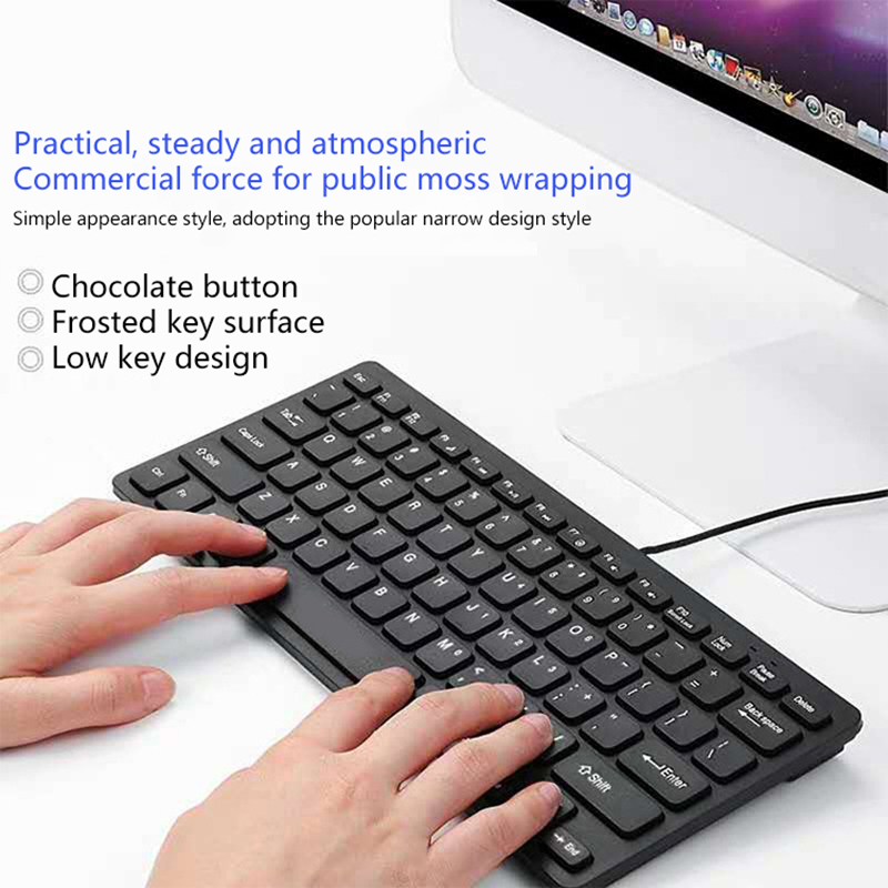 Computer Keyboard Keyboard 78 Key Mute Ultra Thin Wired Mini USB Interface Desktop Computer Small Language Keyboard USB Keyboard