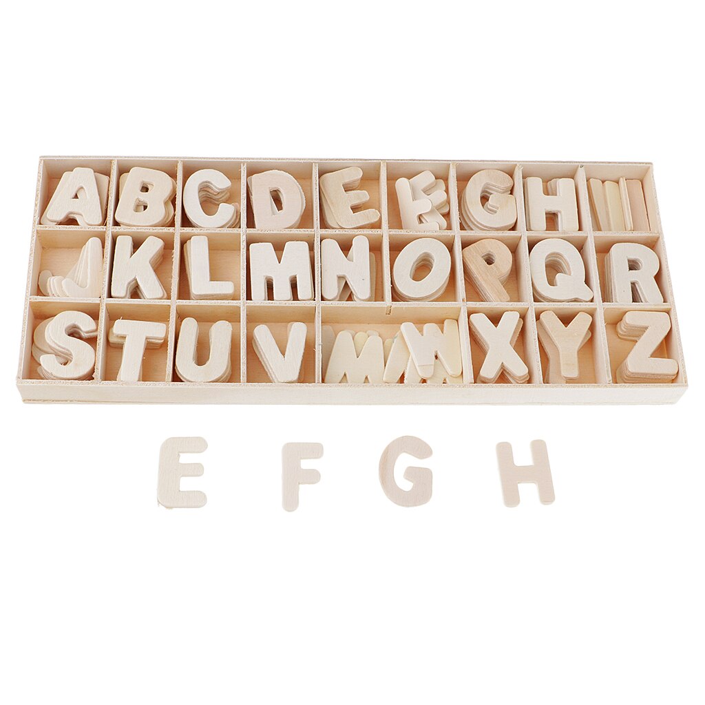 Letras y números de madera Natural para decoración del hogar, letras y números para manualidades DIY, de nombre para de cumpleaños y boda, 130 Uds.