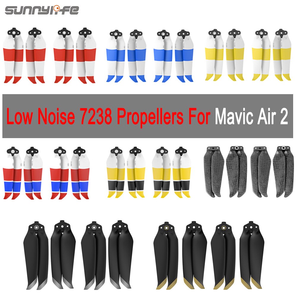 Mavic Air 2 Multi-Color Low Noise 7238 Props Colorful 7238F Carbon Fiber Propellers Quick-Release DJI Air 2 Drone Accessories