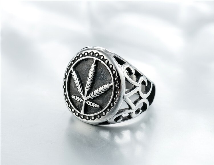 Chuhan aço inoxidável folha de bordo anel masculino personalidade do punk maré anel masculino anéis de casamento banda