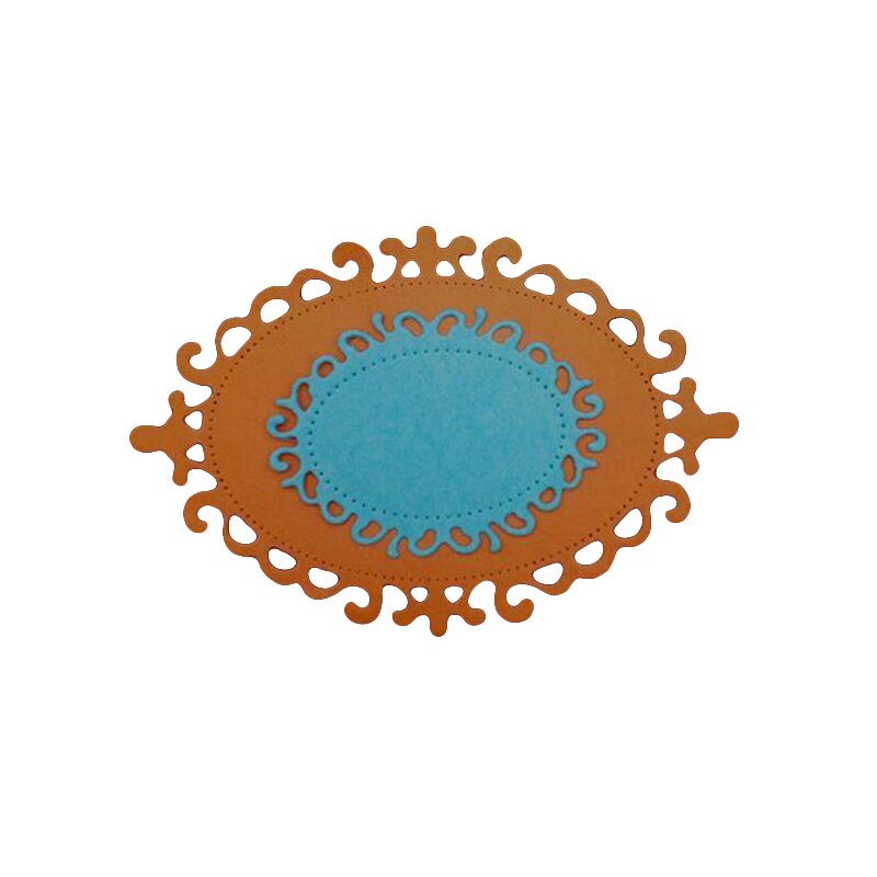2pcs/Set Oval Frame Metal Cutting Dies Stencils for DIY Scrapbooking Wedding Photo Album Cards Decorative Embossing Craft Dies