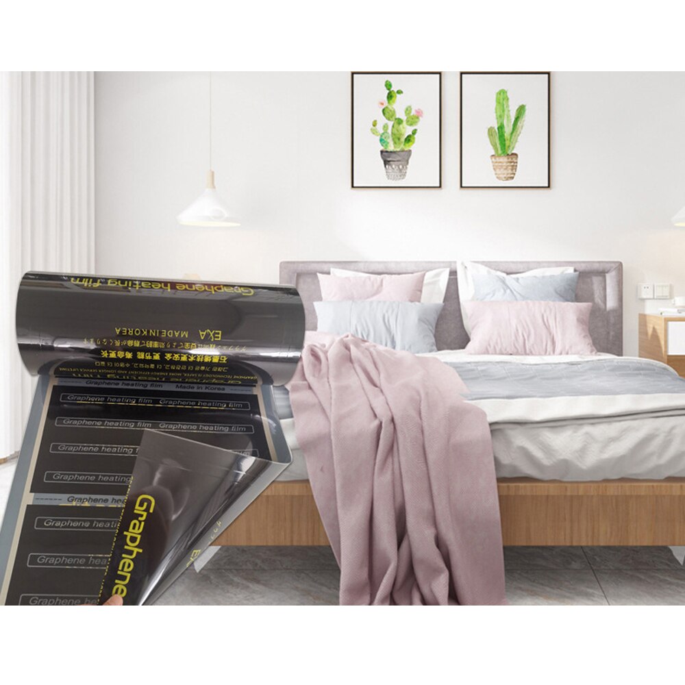 Grafeen Infrarood Vloerverwarming Film 220W/M2 AC220V Mat 50Cm Breedte Warme Vloer Mat