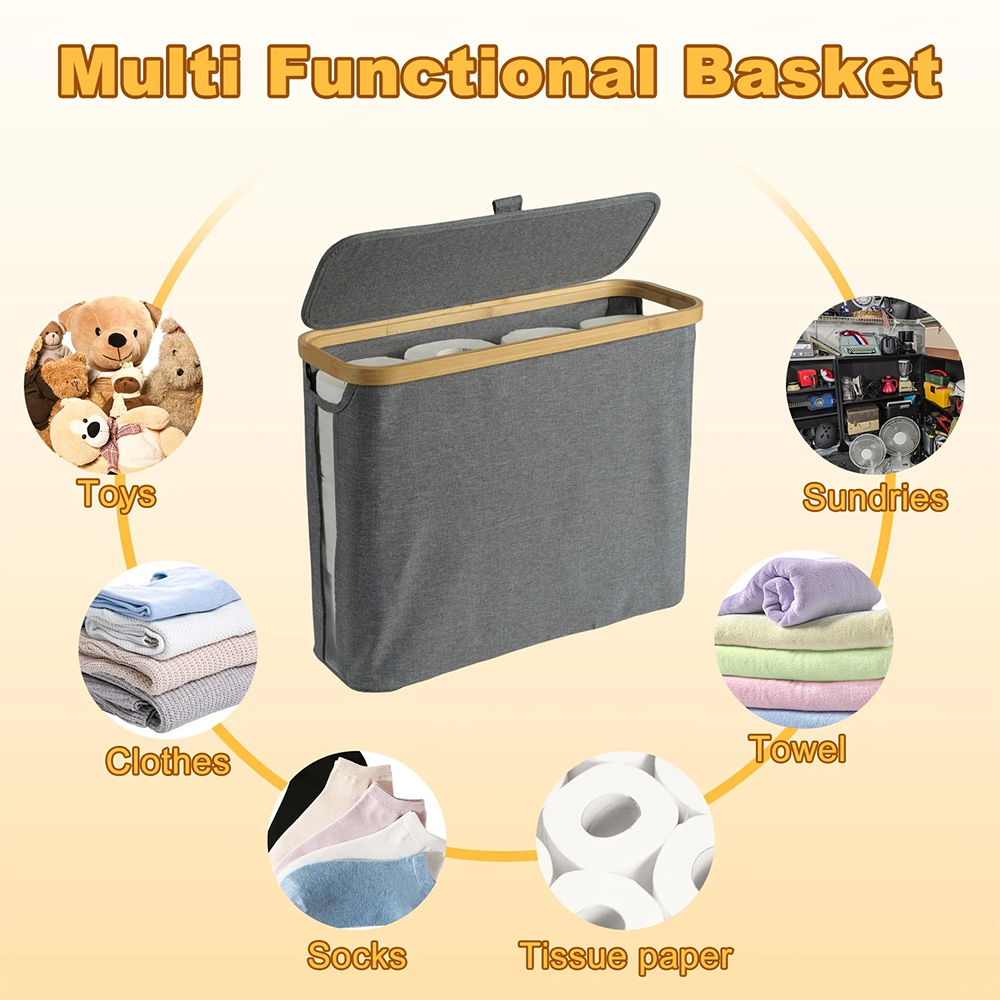 Almacenamiento de papel higiénico para baño, cesta para la colada, caja de almacenamiento de papel en rollo ultrafina para almacenar pañuelos y accesorios