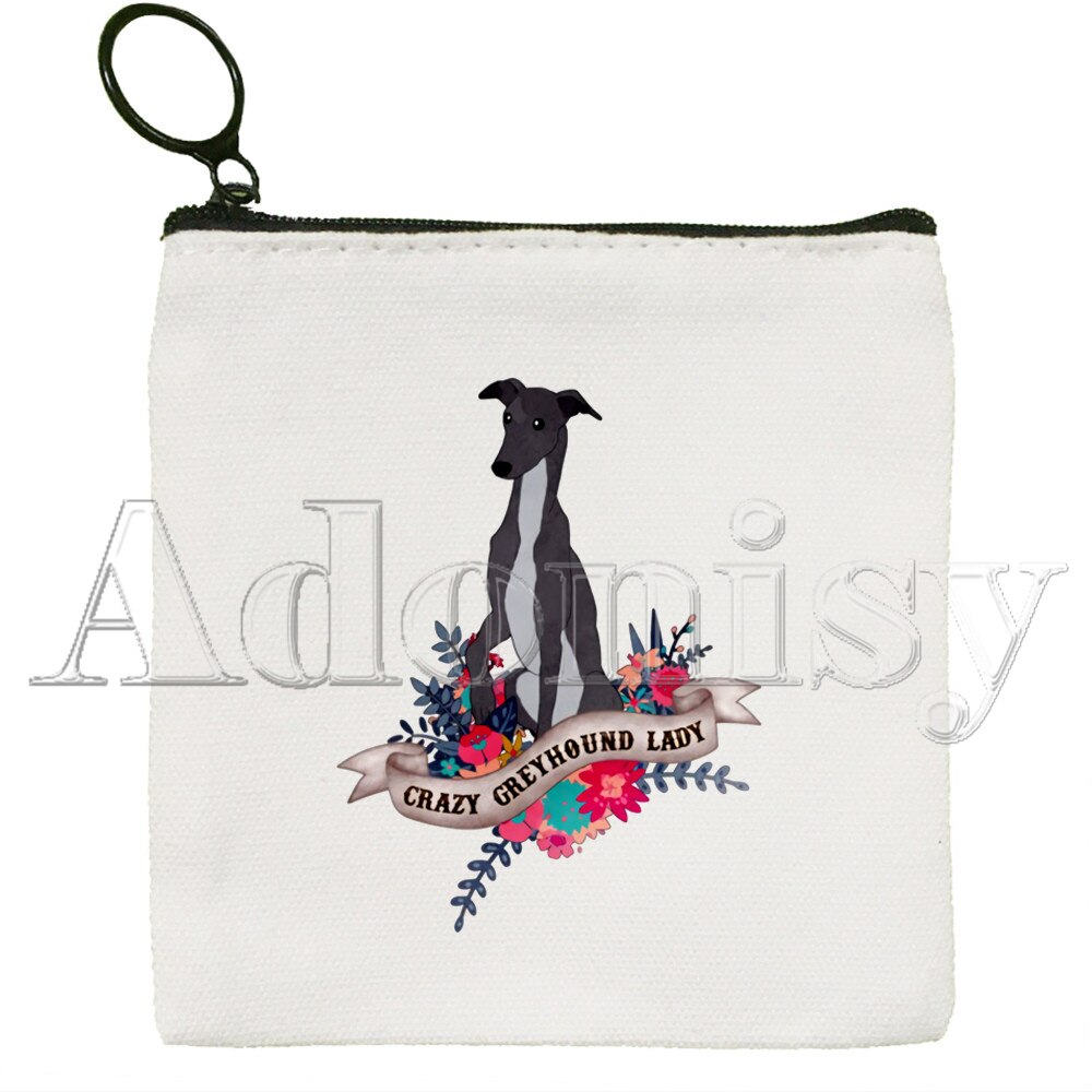 Greyhound Hund Mini Mädchen Geldbörse Kleine Brieftasche Frauen Zipper Leinwand Monedero Para Mujer Monedas Tarjetas Pequeno Tasche: O