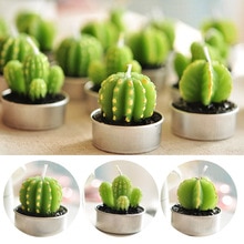 Kunstmatige Mini Cactus Druif Vorm Kaarsen Geurende Groene Planten Kaars Voor Verjaardag Bruiloft Decoratie