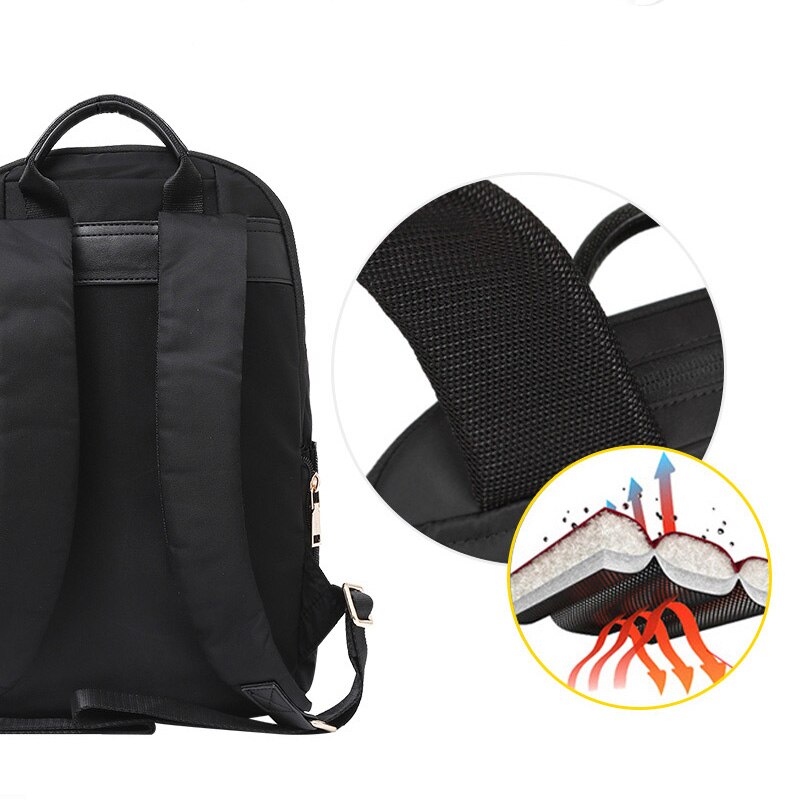 Große Business Weibliche Rucksack Laptop 15,6 zoll Wasserdichte Frauen Rucksäcke für Reise Schwarz Rucksack Tasche Luxus Bagpack für Mädchen