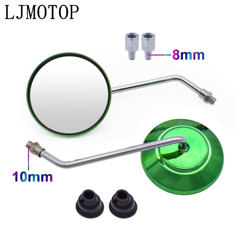 Motorcycle Rear View Mirror Electrombile Back Side Mirrors 8 10mm For Suzuki GSXR1000 GSXR1100 GSXR400 GT250 GT550 RG500 RGV250: Green