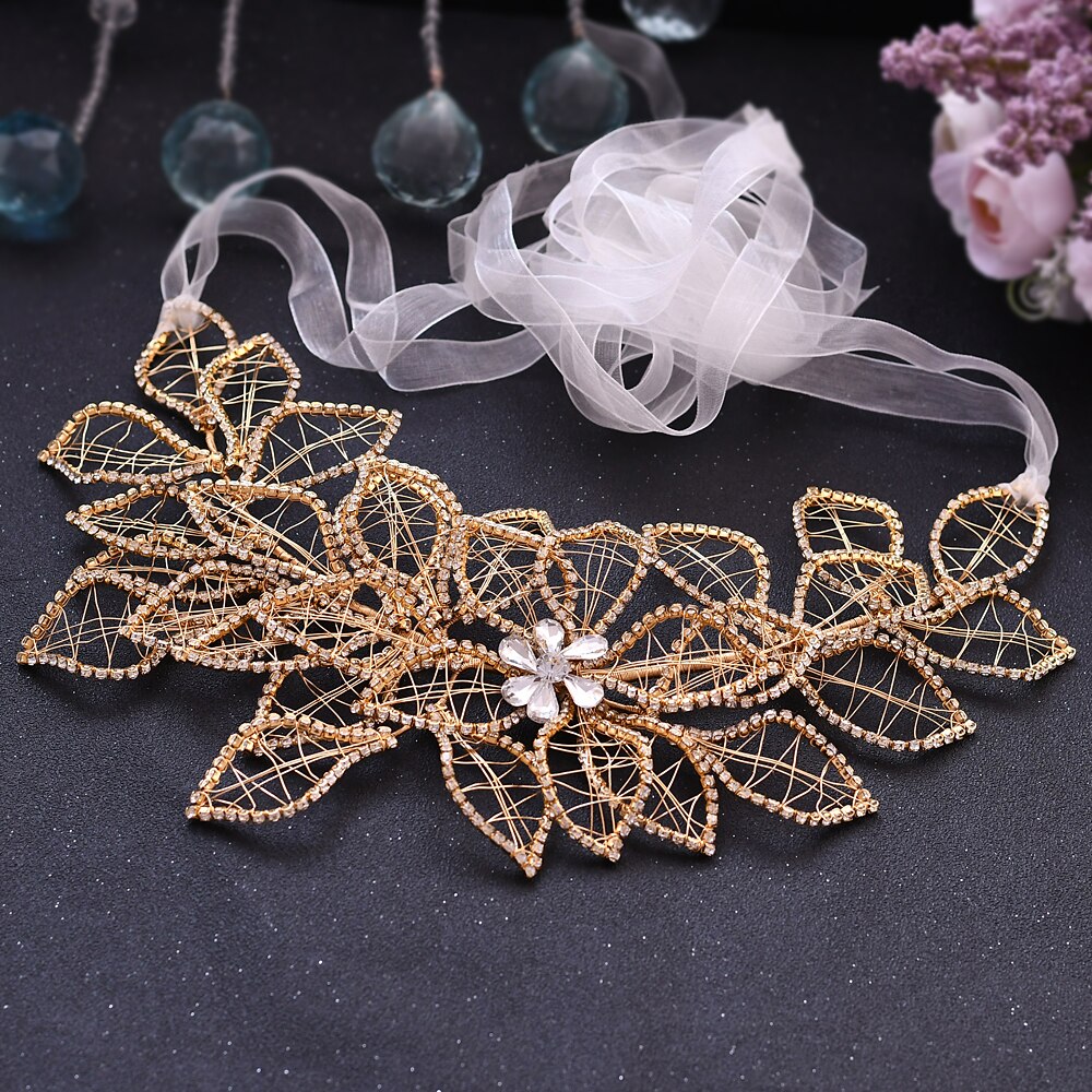 Trixy SH256-G ouro diamante cinto strass cinto cintilante para vestidos de casamento cinto champanhe ouro das mulheres ouro frisado cinto: ivory orgaza