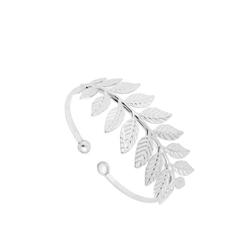 Hfarich Open Bangles Pulseiras Punk Leaves Cuff Bracelets &amp; Bangles for Women Jewelry Girl Mujer Pulseira Female: sliver bangle