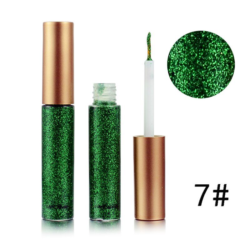 Handaiyan skinnende glitter flydende eyeliner blyant diamant shimmer eyeliner rosa guld farve eyeliner makeup til øjenkosmetik: 07