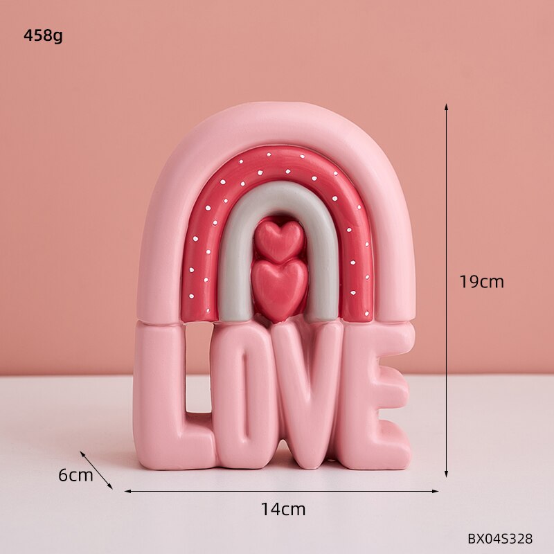 Desenhos animados vaso de amor vaso de flores kawaii decoração de casa nordic decoração para casa menina quarto acessórios de decoração rosa vaso de flores: Pink