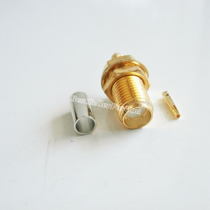 10 Uds. Conector hembra SMA tuerca engarzado de mamparo para RG174 RG316 RG179 Cable RF