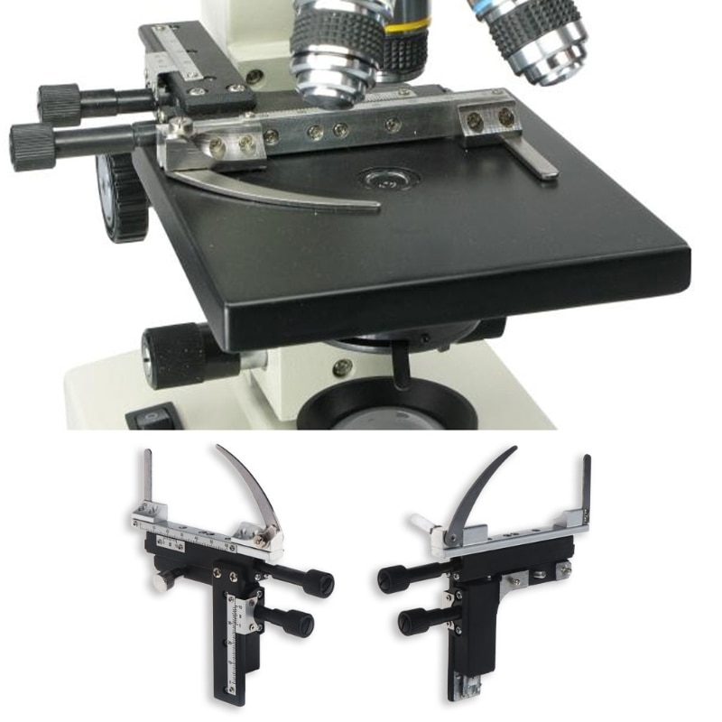 Microscope Moveable Stage Caliper With Scale Attachable Mechanical Stage X-Y High-precision Vernier Biological