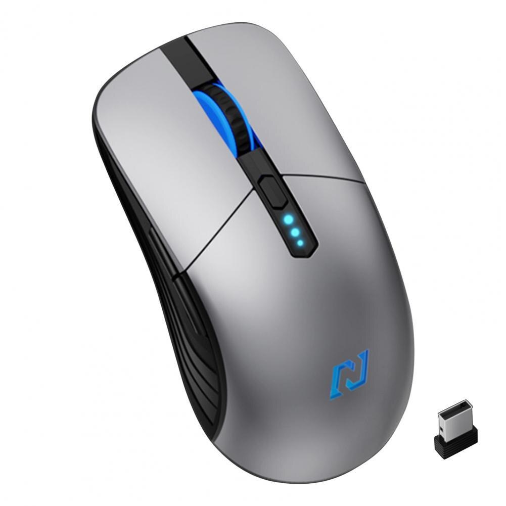 G12 Wireless Mouse LED 2.4G Slient Buttons Rechargeable Computer Optical Engine Gaming Mice for PC: Grey