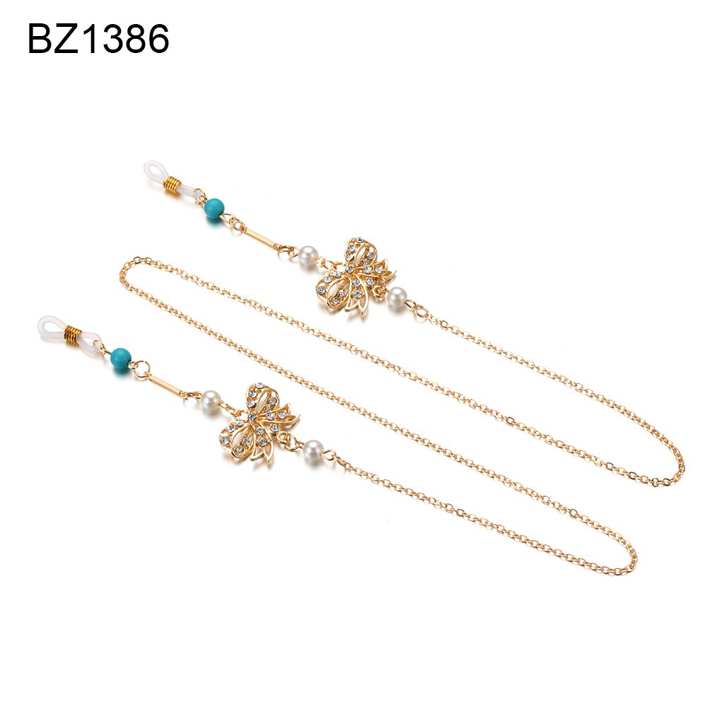 Reading Glasses Chain for Women Metal Sunglasses Cords Beaded Eyeglass Lanyard Hold Straps Eyewear Retainer: BZ1386