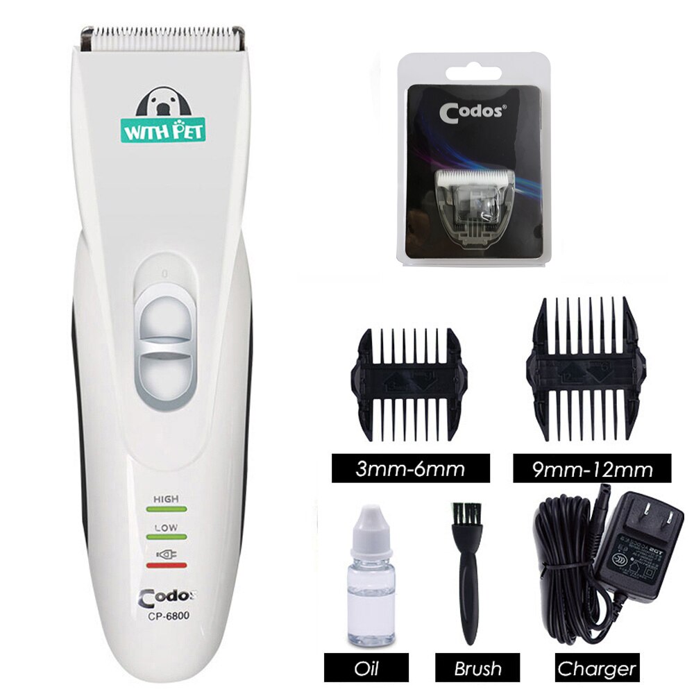 Codos CP-6800 Krachtige Elektrische Hond Haar Trimmer Silver Oplaadbare Sharp Huisdier Tondeuse Hond Grooming Kapsel Scheerapparaat Machine: 1pcs Blade No Box