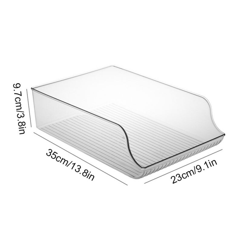 Stackable Plastic Food Storage Bins Refrigerator Organizer with Handles Pantry Fridge Kitchen Cabinets Clear Can Organizer: E