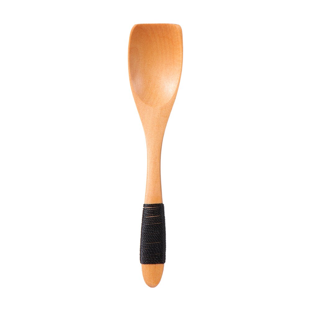 Handgemaakte Houten Lepels Grote Lange Steel Lepel Kids Houten Lepel Rijst Soep Dessert Lepel Koffer Thee Mengen Servies: 08