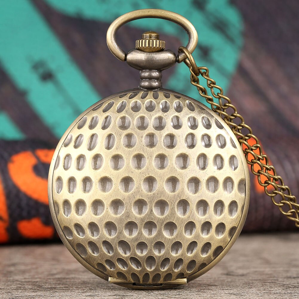 Steampunk Zakhorloge Man Ketting Pedent Sport Stijl Golfbal Patroon Vintage Horloge Man Regalos Para Hombre: golf ball