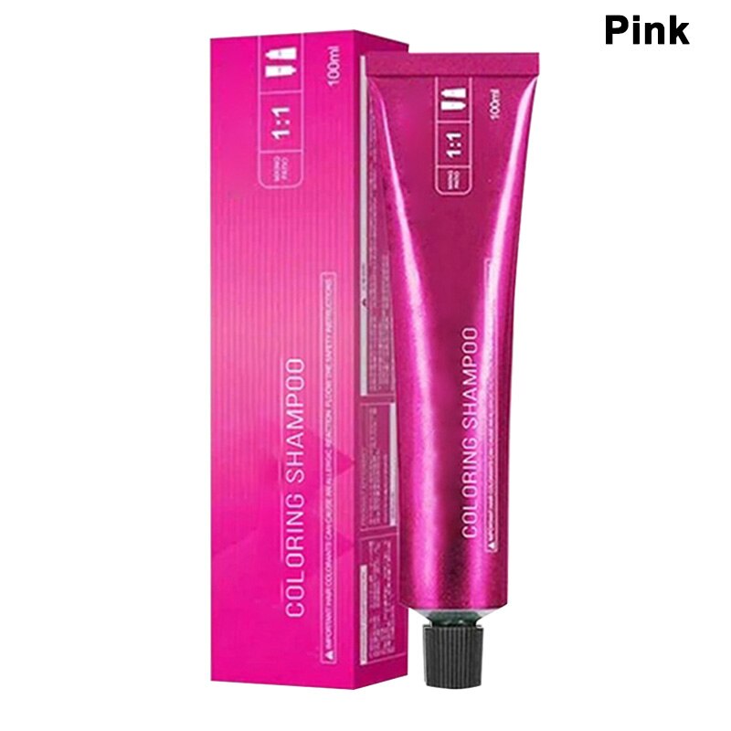 Haar Färbung Shampoo Mild Sicher Haar Färben Shampoo für Männer Frauen Alle Haare WH998: Rosa