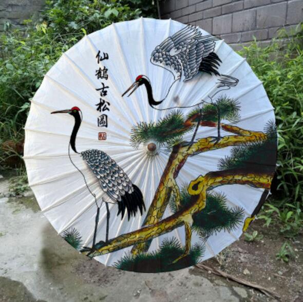 Paraguas chino de papel para el aceite parasol japonés de papel para mujeres paraguas rojo azul para hombres para , exhibición, decoración del hogar: F