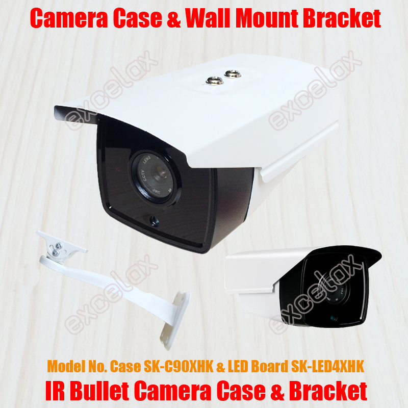 3 Stks/partij Waterdichte IR Bullet Camera Case & Muurbeugel Size 90 Aluminium Behuizing IP66 Outdoor Behuizing w/zonnescherm Cover
