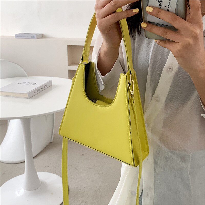 Solid Color Leather Crossbody Bags For Women Shoulder Messenger Bags Female Handbags and Purses Ladies