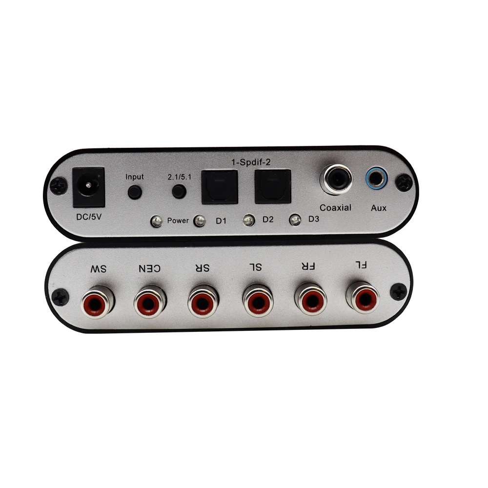 AC3 Audio Digital to Analog 5.1 Channel Stereo DAC Converter Optical SPDIF Coaxial AUX 3.5mm to 6 RCA Decoder Amplifier